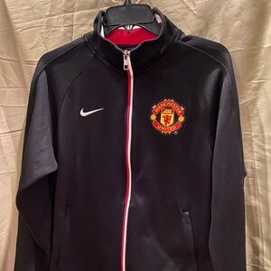 NEW NIKE Manchester United Track Jacket Black Size Small RARE NIKE VERSION!!